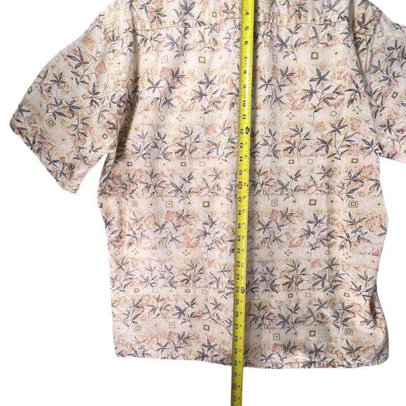 Vtg Pierre Cardin Mens Short Sleeve Shirt Button Up Leaf Tropical Cotton Large - Picture 7 of 9